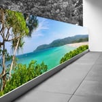 Brise vue Trompe l'oeil - 100x300 cm - Vue sur la plage 3617689696911