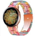 Miimall Resin Strap Compatible with Samsung Galaxy Watch 4/4 Classic/3 41mm/Active 2 44mm 40mm, 20mm Waterproof Lightweight Band with Stainless Steel Buckle Wristband for Galaxy Watch 42mm(Rainbow)