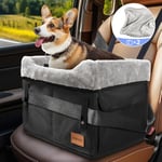 Dog Car Seat for Small Dogs Portable Dog Booster Car Seat for Front and Back Seats with Clip-On Safety Leash Adjustable Straps Puppy Car Seat Washable Perfect for Pets Up to 30lbs(Black)