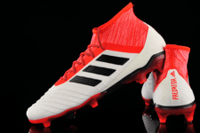 adidas Predator 18.2 FG - White/Core Black/Real Coral - Size UK8