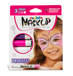 CARIOCA Mask Up Princess, Kit de Peinture du Visage pour Filles, Bâtonnets de Maquillage Idéal pour Noël, Halloween, Carnaval et Fêtes - 3 Couleurs et 2 Tutoriels - Testé Dermatologiquement