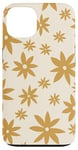 Coque pour iPhone 13 Beige Tan Neutre Motif floral moderne