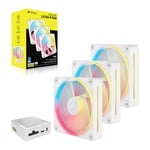 CORSAIR iCUE LINK LX120-R RGB 120mm PWM Reverse Fans Starter Kit - Whi