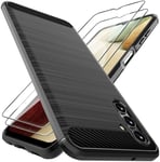 For Samsung Galaxy A13 5G Case Carbon Fibre Cover & Glass Screen Protector