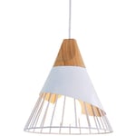 Lustre Suspension Nordique Créatif Abat-jour en Forme Badminton Métal E27 pour Chambre Cuisine Bar Blanc