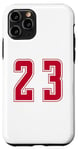 Coque pour iPhone 11 Pro Rouge Numéro 23 Équipe Junior Sports Uniforme Numéroté