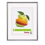 Hama Cadre photo en plastique "Décor Sevilla" (taille du Cadre de 21 x 29,7 cm (DIN 4) avec bordure de 9 mm x 17 mm, pour une photo de 15 x 20 cm) Argent Mat