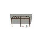 Kit Pergola / Carport Adossé Douglas Structure Légère 3m x 5m - Traité Autoclave Marron - Avec Support