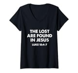 Womens The Lost Are Found In Jesus Luke 15:4-7 V-Neck T-Shirt