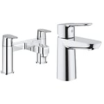 GROHE 25128000 Eurosmart Cosmopolitan Two-Handled Bath Filler & 23330000 | BauEdge Basin Mixer Tap