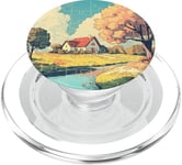 Maison Nature Paysage Art Décoratif Avec Grille Puzzle PopSockets PopGrip pour MagSafe