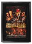 HWC Trading FR A3 Pirates Of The Caribbean - The Curse Of The Black Pearl Cadeaux imprimés affiche photo autographe signée pour les fans de cinéma - A3 Encadré