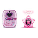 VTech -KidiSecrets Selfie Music Rose, Journal Intime Électronique 7 en 1 avec Reconnaissance Faciale & KidiMagic Starlight Rose, Radio Réveil Enfant 9 en 1, Étoile avec Effets Lumineux