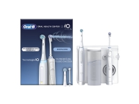 Oral-B iO4 & OxyJet, Voksen, Roterende vibrerende Tannbørste, Daglig stell, Sensitiv / Myk, Super sensitive, Whitening, Hvit, 2 min, Batteri