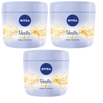 Nivea Vanilla & Almond Oil In Cream Normal To Dry Skin 3 x 400ml Tubs Bulk Buy