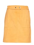 YAS Yaslilie Mw Suede Skirt Kort Kjol Gul [Color: SUNFLOWER ][Sex: Women ][Sizes: XS,S,M,L ]