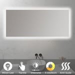 Miroir LED salle de bain FRAME 70 x 140 cm, anti-buée + éclairage et intensité réglables - Saniverre