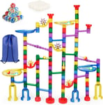 Marble Run Game Set, 30 Glass & 16 Plastic Marbles, Kids 4+, Storage Bag