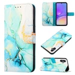 COTDINFOR Compatible avec Samsung Galaxy A05 Coque Flip Folio Portefeuille Phone Cuir Magnétique Clasp avec Porte-Cartes Kickstand Foldable Housse Étui pour Galaxy A05 Marble Vert YBM.