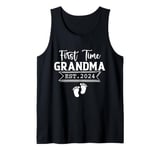 Womens First Time Grandma Est.2024 Cute Mother's Day Tank Top