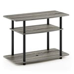 Furinno No Tools 3-Tier Entertainment Center Stand, TV Stands, TV Unit, TV Shelf, French Oak/Black