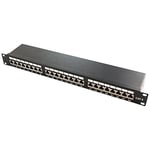 LogiLink PrimeLine Panneau de brassage professionnel Cat.6 (250 MHz) - Panneau de distribution 19" STP (blindé) 24 ports (RJ45)