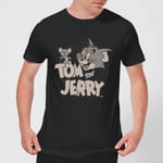 Tom & Jerry Circle Men's T-Shirt - Black - 4XL