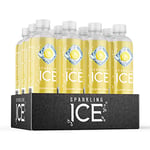 Sparkling Ice water with antioxidants and vitamins No sugar 500ml Bottles, Cloudy Lemon Flavour, 6000 millilitre, (Pack of 12)