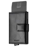 VULKIT Porte Carte de Crédit Portefeuille en Cuir Porte Carte Bancaire Porte-Cartes en Aluminium avec 3 Emplacements for Cartes & Billets