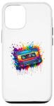 Coque pour iPhone 12/12 Pro Splash Art Lecteur de Cassette Musique Magnétophone