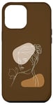 iPhone 12 Pro Max Line Art Abstract Minimalist of Women Beauty Silhouette Case