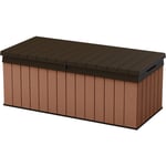 Coffre de rangement Darwin, coffre de rangement durable et résistant aux Intempéries, Marron - 380L - 142.5x65.3x54.5 cm - Keter