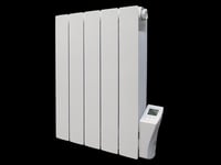 Radiateur électrique fixe en pierre naturelle horizontal - gamme KURTZY 1000W - Blanc - Programmable - Thermostat digital - DELTACALOR