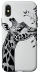 Coque pour iPhone X/XS Blanc, téléphone girafe