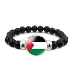 Palestina Time Jewel Flag Armband Herr & Dam Svart Pärlor