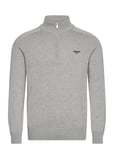 Kyle Half Zip Sweater Tops Knitwear Half Zip Jumpers Grey Sebago