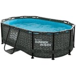 Piscine tubulaire ovale Active Frame Pool - Summer Waves - 3x2x0,84m - Noir