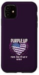 Coque pour iPhone 11 Purple Up pour enfants militaires Heart Love America Military