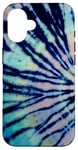 iPhone 16 Bold Tiedye Rainbow Pattern Boho Hippie Green Blue Tie Dye Case