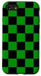 iPhone SE (2020) / 7 / 8 Modern Checkerboard Green and White Checkered Pattern Case