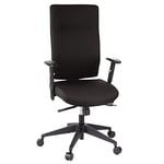 hjh OFFICE Chaise de Bureau Professionnelle Pro-TEC 300 Tissu Noir Fauteuil de Bureau Ergonomique, Dossier Haut, accoudoirs réglables