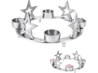 Home Styling Collection Ljusstake För 4 Värmeljus Aluminium Holy Star 4 Delar 25 Cm