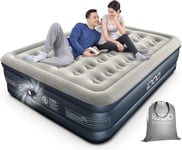 iDOO King Air Bed, Inflatable Mattress with Built-in Electric Pump, Double Quee