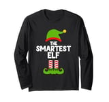 Funny The Smartest Elf Christmas Family Party Pajama Smart Long Sleeve T-Shirt