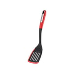 FLORINA Spatule Cuisine en Silicone (34 cm) I Spatules Perforé MARS avec Poignée Soft-Touch Antidérapante I Anneau de Suspension I Ustensiles de Cuisine I Lavable au Lave-vaisselle I Rouge - Noir