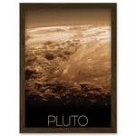 NASA Our Solar System Pluto New Horizons Surface Image Artwork Framed Wall Art Print A4