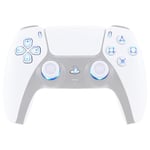 eXtremeRate Multi-Couleurs Lumineux Boutons pour ps5 Manette BDM-030/040/050, D-Pad Thumbstick Share Option Home Face 7 Couleurs 9 Modes, DTF V3 LED Kit pour ps5 Manette, Blanc