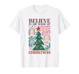 Believe In The Magic Of Christmas Boho Xmas Christmas Tree T-Shirt