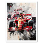 Grand Prix Track Circuit Cars Racing Paint Splat Art Print Framed Poster Wall Decor 12x16 inch