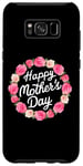 Coque pour Galaxy S8+ Jupe florale « Happy Mother's Day 2024 » pour femme, maman, grand-mère